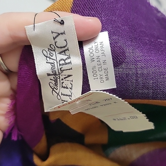 NWT Vintage 100% Wool Linda Allard Ellen Tracy Saks 5th Avenue Duck Print Scarf - Picture 4 of 6